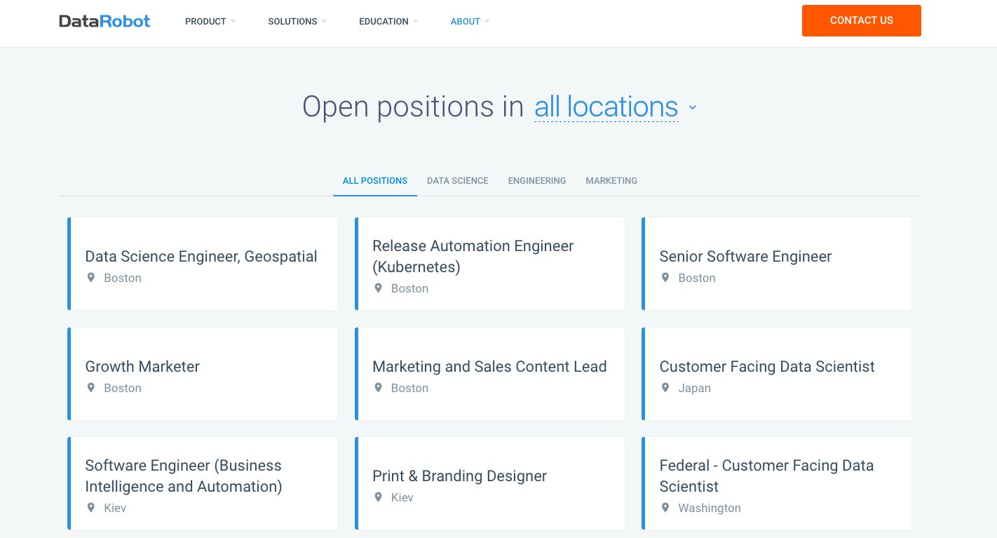 datarobot career page datarobot career page