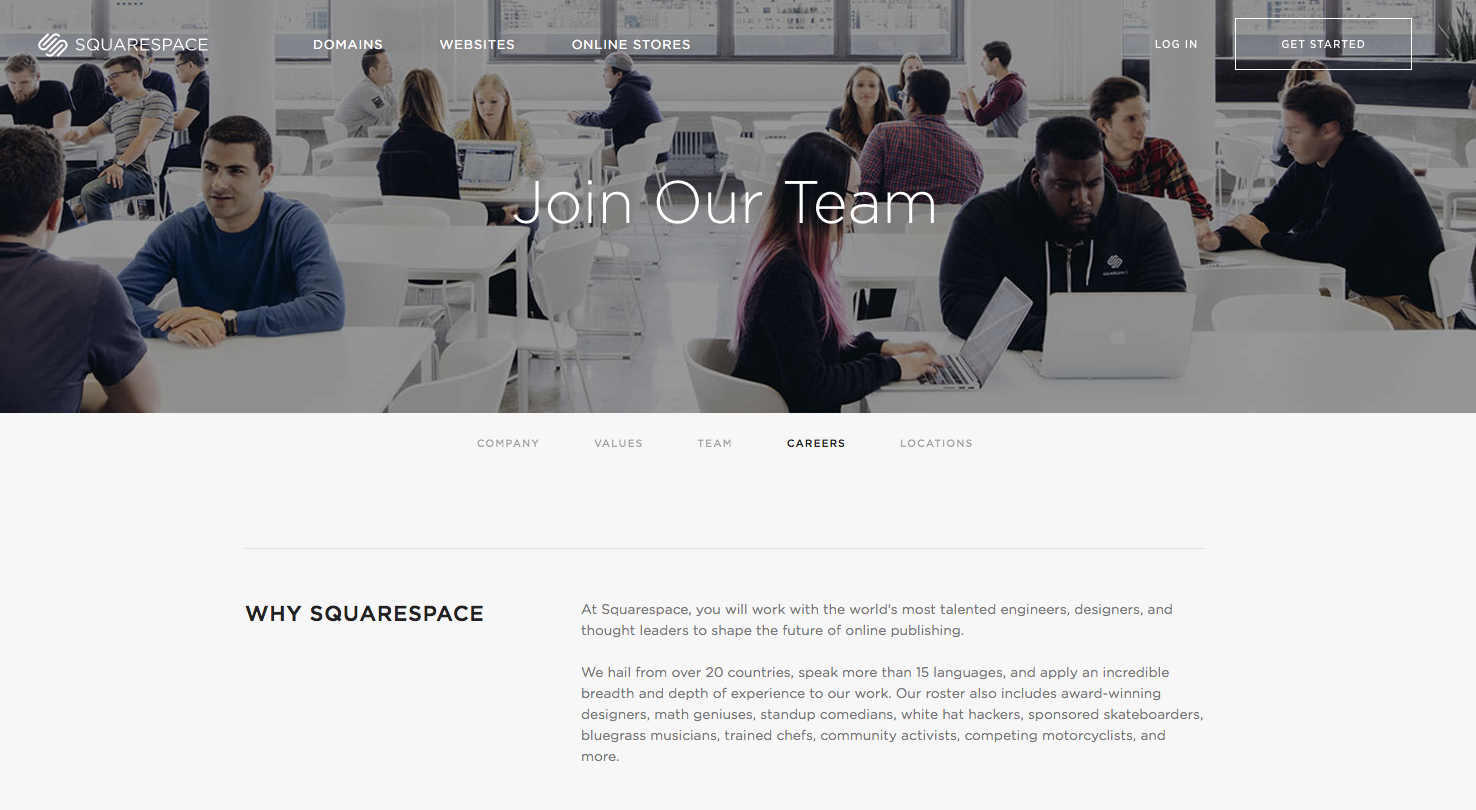 squarespace career page squarespace career page